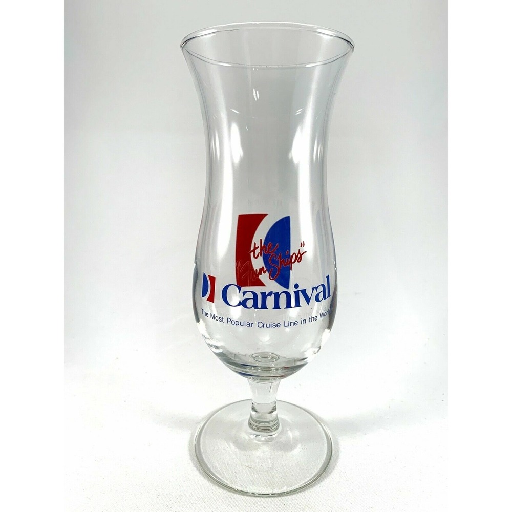 Carnival Cruise Line "The Fun Ships" - Souvenir Hurricane Cocktail Glass